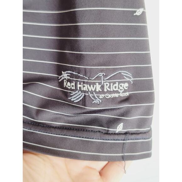 FOOTJOY GRAY STRIPE W LEAF DETAIL GOLF POLO, SZ XL - Picture 6 of 13